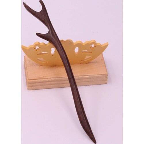 Retro Chinese Hand-carved Antler Hair stick Pins Headpiece For Women Hollow Sandalwood Hair Fork Hair Jewelry Accessories Gifts