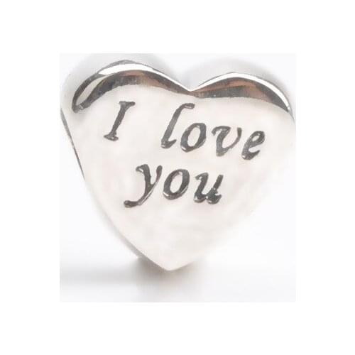 New Original 925 Sterling Silver Beads I Love You Heart Charm Fit Pandora Bracelets Women DIY Jewelry Dropship