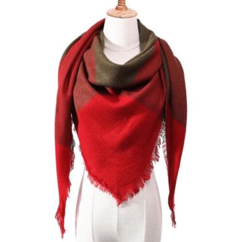 2019 New Womens Winter Triangle Scarf Solid Color Warm Cashmere Scarves Female Shawls Pashmina Lady Bandana Wrap Blanket Band