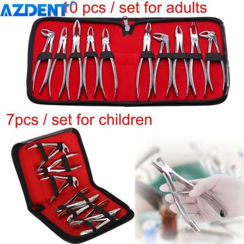 AZDENT 10 Pairs Tooth Extracting Forceps Dental Surgical Extraction Pliers for Adults Stainless Steel Dentisty Tools