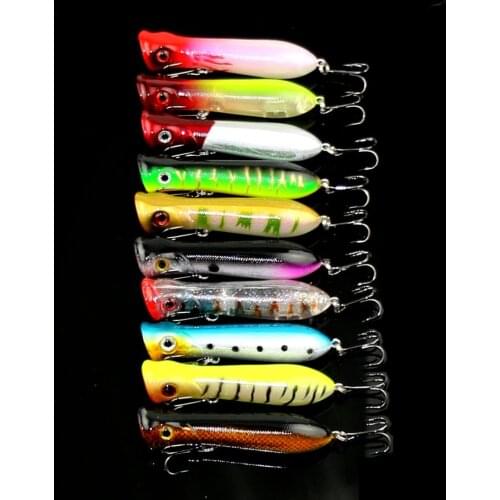 10pcs Minnow Fishing Lure Set Sea Bait Big Rattles Hard Artificial Baits Treble Hooks Tackle 8cm/11g