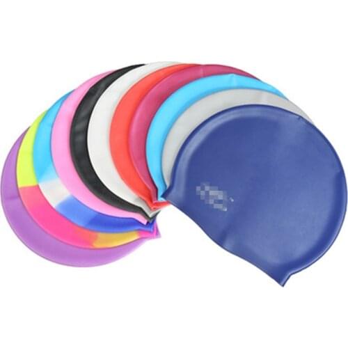 2021Swimming Cap Silicone Women Men Waterproof Plus Size Colorful Adult Long Hair Sports High Elastic Adults Swim Pool Hat