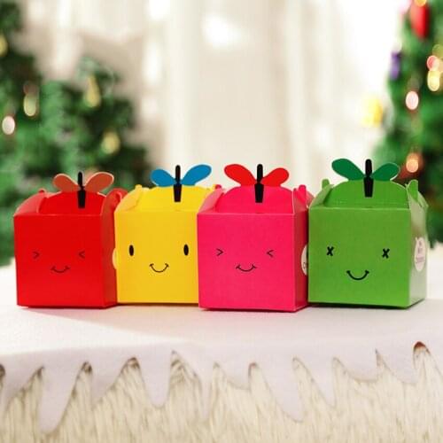 4Pcs Christmas Xmas Party Ornament Peaceful Fruit Packing Boxes, Christmas Party Holiday Cute Children Kids Gifts Decoration