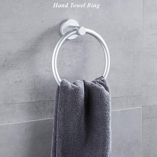 Home Storage Accessories Stainless Steel Wall Mounted Hand Towel Ring Holder Hook for Bathroom Towel Rack Hanger Organizer