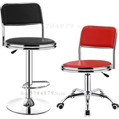 Bar Chair Lift Chair With Back Round Stool Beauty Stool Revolving Home Barber Bar High Foot With Wheel Stool