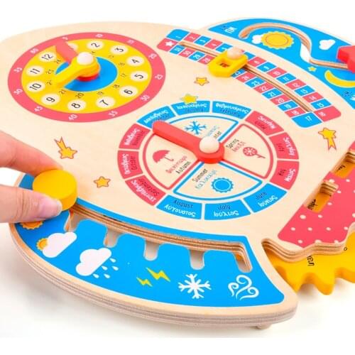 Rocket Clock Toys Cartoon Calendar Board Weather Season Matching Time Game Rocket Clock Toys Cartoon Calendar Board Weather Seas