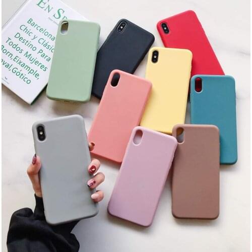 Simple Slim Candy Color TPU Soft Silicone Rubber Back Phone Case Cover For iPhone 7 8 Plus 11 12 Pro Max X XR XS Max Skin