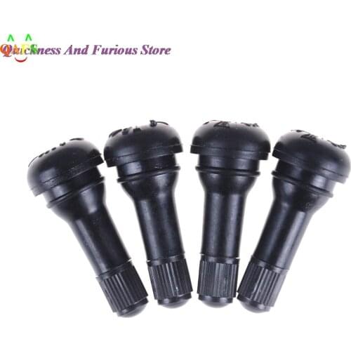 4pcs Black Rubber TR413 Snap-in Car Wheel Tyre Tubeless Tire Tyre Valve Stems Dust Caps Wheels Tires Parts Car Auto Accessories