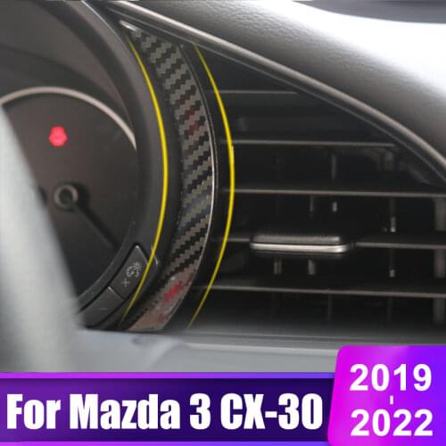 For Mazda 3 Alexa 2019 2020 Stainless steel Car Instrument Panel Frame Dashboard display Cover Trim Sticker Accessories