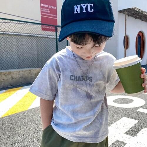 2021 New Summer kids t shirt Oversized T-shirt casual pure cotton childrens T-shirt kids clothes Tie-dye short sleeves gradual