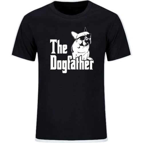 The Dogfather Dog Dad French Bulldog Funny T Shirts Men Summer Cotton Harajuku Short Sleeve O Neck Streetwear Tops EU Size