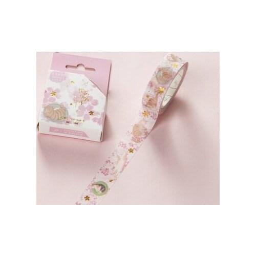 1.5cm 5m 1 Pcs Cat Under Cherry Tree Style Washi Tape DIY Scrapbook Sticker Label Masking Home Decor