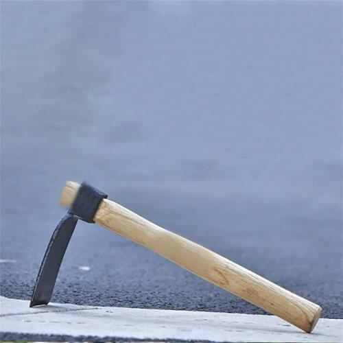 M89B Indispensable Low Carbon Steel + Wood Mini Multifunctional Durable Hoe Tools Sturdy Weeding Tool Garden Tools Hoe Tool