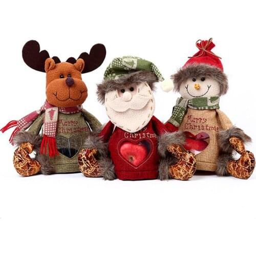 Cute Xmas Gift Apple Bag Candy Bag Christmas Eve Holder Non-woven Kids Doll Toy Gift Bags Christmas Tree Decorations Ornament