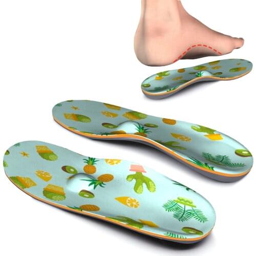 Fruit Design Soft Orthotic Arch Support Insoles with High Arch Foot Orthopedic Insoles for Men and Women Sneaker