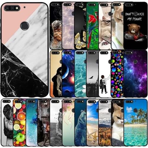 Soft Silicone Case For Huawei Y7 2018 Case Full Protective Soft Tpu Back Cover Phone Case For Huawei Honor 7C Coque