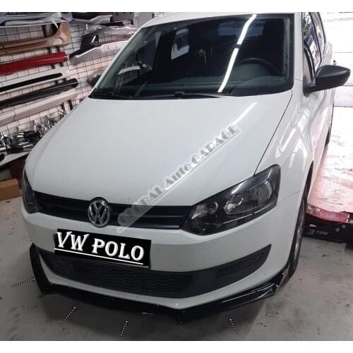 For VOLKSWAGEN POLO Front Bumper Attachment Lip 2009-2020 Piano Glossy Black Splitter Diffuser Universal Spoiler Bumper Flaps
