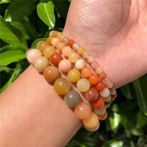 Natural Colorful Golden Fortune Jade Bracelet Round Bead Crystal Healing Stones For Women And Men Jewelry