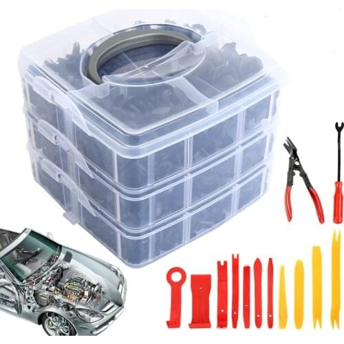 620PCS Car Fastener Clip with 1/2/5/8 Pcs Tools Door Trim Panel Auto Bumper Rivet Retainer Push Engine Cover Fender Clips