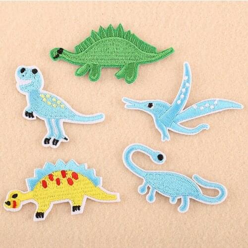 New Cute Cartoon Dinosaur Small Animal Embroidery Badge DIY Childrens Clothing Uniform Ornament Patch Cloth Stickers
