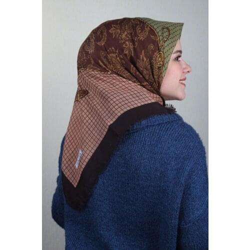 NUR SILK PATTERNED LINEN FLAMLI SCARF-DESEN-25-RENK-09