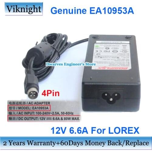 Genuine EA10953A 12V 6.6A 80W AC Adapter Charger For LOREX L22WD800 4 Pin Laptop Power Supply