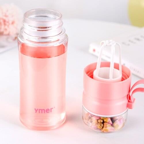 Transparent Plastic Sport Water Bottle Simple Portable Pink Cute Juice Water Bottle Kawaii Botella Agua Kitchen Items Ed50sp