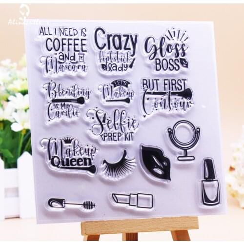 CLEAR STAMPS Makeup Scrapbook Handmade Card Album Paper Craft Rubber Transparent Silicon Stamp AlinaCraft