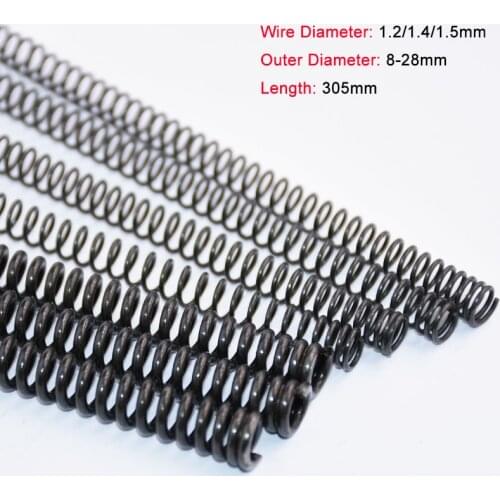2PCS Y-type Compression Spring 65 Manganese Steel Pressure Spring Wire Diameter 1.2/1.4/1.5mm Length 305mm