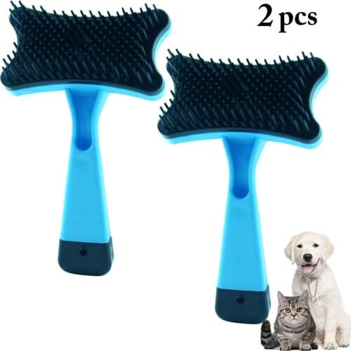 2Pcs Dog Hair Removal Comb Grooming Detachable Knotting Comb Cat Long Hair Brusher Pet Comb Automatic Brush Trimmer Pet Products