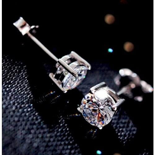 Cubic zirconia stud earring 5mm size cute fancy stick earring cz classic jewelry bijouteria