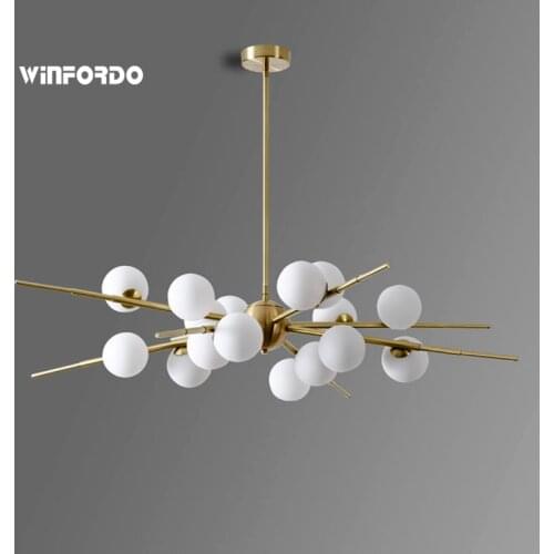 2021 Modern Luxury Glass Ball LED Chandelier For Living Romm Dining Room Hanging Lights Ceiling Mounted Luminaire Pendant Lamp