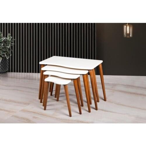 Modern White Curved Zigon Coffee table Pad coffe table