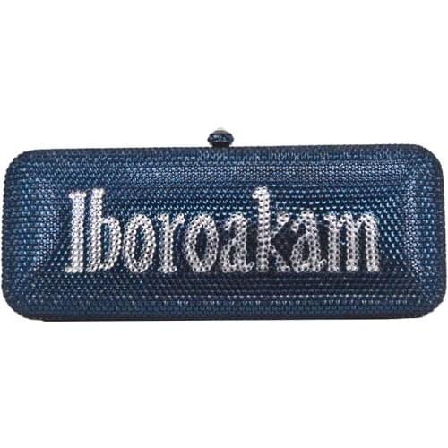 Ink Crystal Bags Luxury Letters Name Clutch Bags Diamond Evening Bags DIY Purse for Wedding Handbags