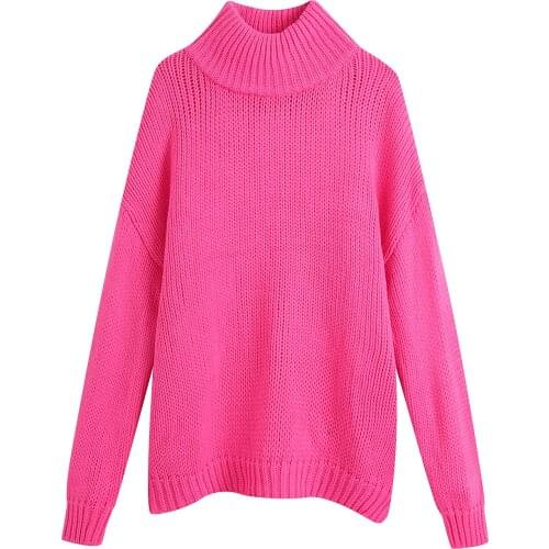 Turtleneck Warm Sweater Womens Pullovers Sweater Oversize Korean Fashion Knitted Tops Long Sleeve Casual Fahion Style