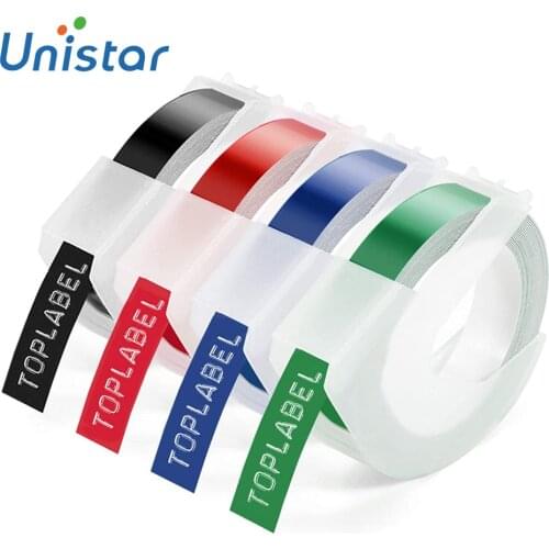 Unistar Label Tape Compatible for Dymo Embossing Plastic for Dymo Omega S0717930 Junior Embosser S0717900 Embossing Label Maker