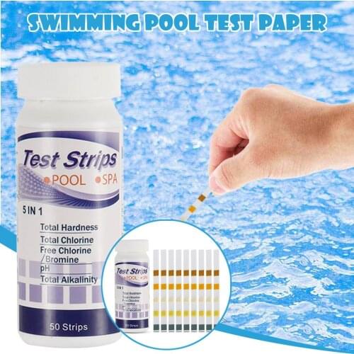 Tub Water Quality Swimming Pool Test Paper 3-In-1 Residual Chlorine PH Value Alkalinity Hardness Test A Bottle Pool Accessories