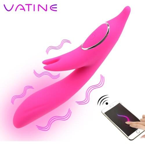 VATINE Clitoris Stimulator Rabbit Heating Dildo Vibrator APP Bluetooth Wireless Control G-spot Massager Sex Toys for Women
