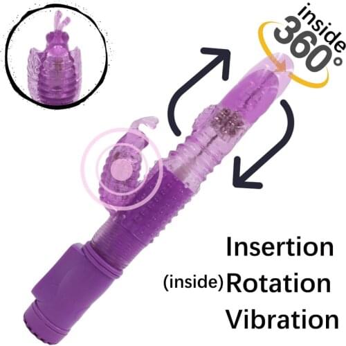 YEMA 360 Degree Rotation Rabbit Vibrator 36 Mode Vibrators for Woman Toys for Adult Automatic Thrusting Vagina G Spot Massager