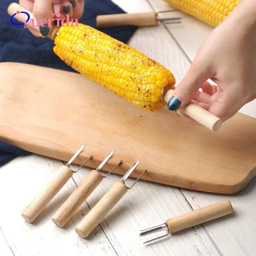 5/10Pcs/Lot 304 Stainless Steel Corn Fork Tools BBQ Corn Holders Fork Multi-Function Fruit Fork Party Kitchen Barbecue Tools