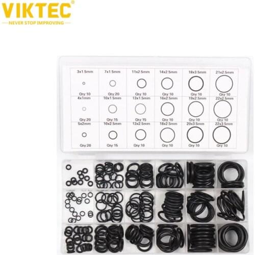 Vektec Excellent O-Ring Assortment Kit 225pcs Home Use Rubber O-Ring Automotive Seal Ring Set