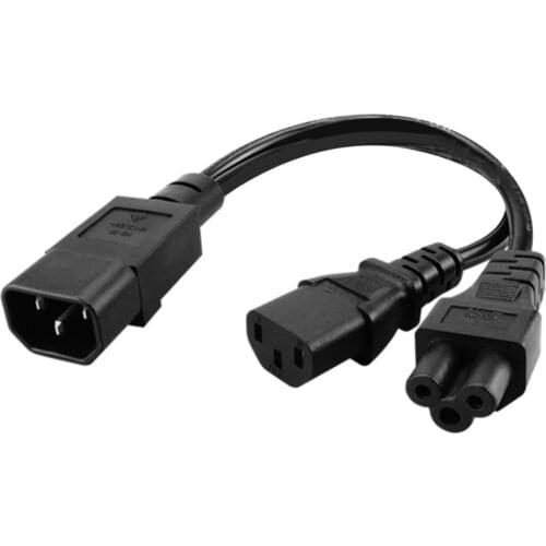 Power Output C14 to C13 + C5 AC Distributor, the Power Cord Is Divided Into Two Pairs of Female Connectors