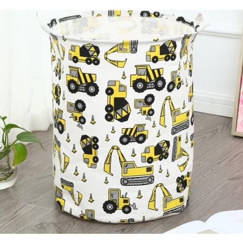 High Quality Stylish Cartoon Print Collapsible Storage Bin Laundry Basket with Handles for Clothes Blanket Toys Towels