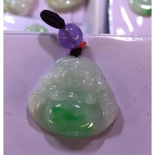 Jewelry Free Shipping 100% Natural A Jadeite jade Duddha Pendant