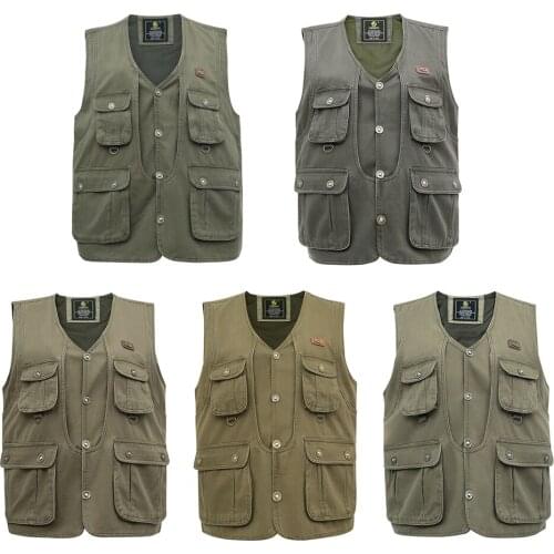 Fishing Vest Men Gilet Waistcoat Pockets Vest for Fishing Hunting Hiking Sleeveless Jacket