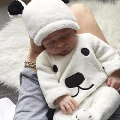 Winter Newborn Flannel Girls and Boys Clothes Set Fleece Hat+ Tops+Pants 3pcs Set Cute Infant Toddlers Kids Clothes