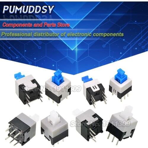 10PCS 5.8*5.8 7*7 8*8 8.5*8.5mm Self Locking Push Tactile Power Micro Switch Kit 6 Pin Button Switches