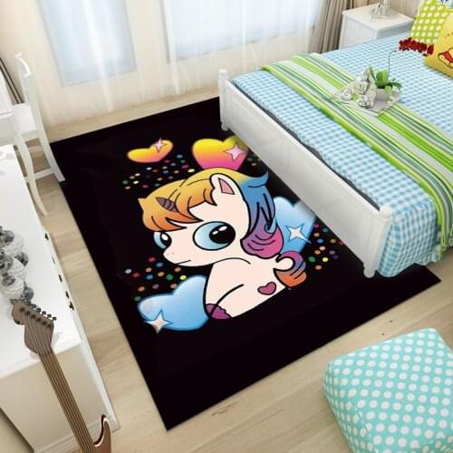 Lovely Cartoon Unicorn pattern 3D Carpets for Living Room Bedroom Area Rugs Child/Kids Play Crawl Mat Boy/Girl Room Decor Carpet