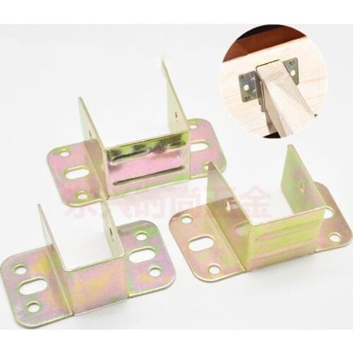 8pcs Bed Beam Support Metal Stand Wooden fixed Connector Thicken bed hinges Hook Corner Code Furniture Hardware Accessories