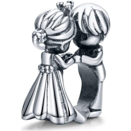 WOSTU Little Girls & Boy Charm 1005 925 Sterling Silver 925 Happy Childhood Beads fit Charms Bracelet Silver Jewelry CQC1565